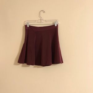 Brandy Melville Burgundy Skater Skirt